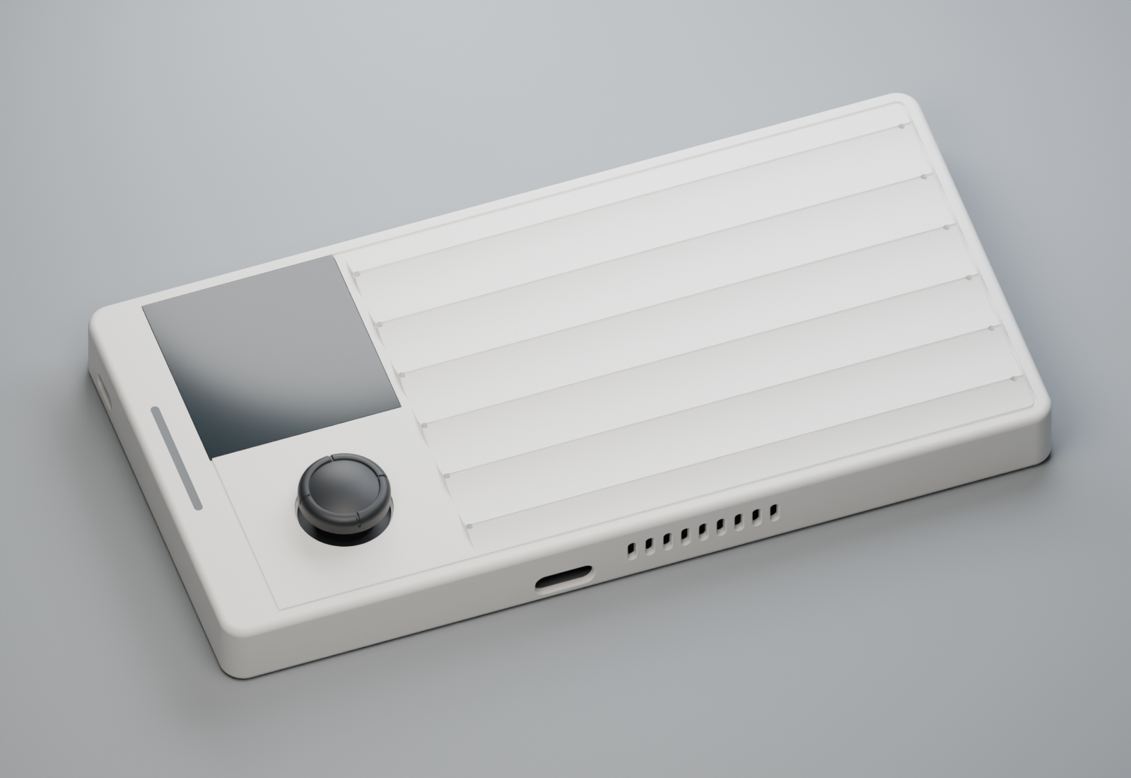 White Pocket Guitar product design rendering